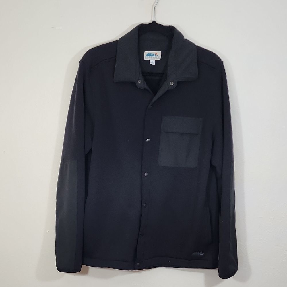 Edgevale Soft Black Fleece Jacket With Contrastating Pocket And Arm Detail Sz L